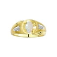 thumbnail image 1 of RYLOS Men's Rings 14K Yellow Gold Rings Classic Designer Style 8X6MM Oval Gemstone &  Sparkling Diamond Ring Opal October Birthstone Rings For Men Size 8, 1 of 7