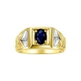 thumbnail image 1 of RYLOS Men's Rings 14K Yellow Gold Rings Designer Weave Band 7X5MM Oval Gemstone &  Diamond Ring Sapphire September Birthstone Rings For Men,  Size 8, 1 of 7