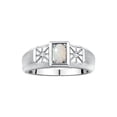 thumbnail image 1 of RYLOS Men's Rings Sterling Silver Classic 6X4MM Oval Gemstone & Diamond Ring Opal African October Birthstone Rings For Men, Silver Rings, Size 9, 1 of 7