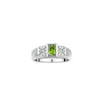 thumbnail image 1 of RYLOS Men's Rings Sterling Silver Classic 6X4MM Oval Gemstone & Diamond Ring Peridot August Birthstone Rings For Men, Silver Rings, Size 8, 1 of 8