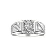 thumbnail image 1 of RYLOS Men's Rings Sterling Silver Classic 7X5MM Oval Gemstone & Diamond Ring White Topaz April Birthstone Rings For Men Size 8, 1 of 8