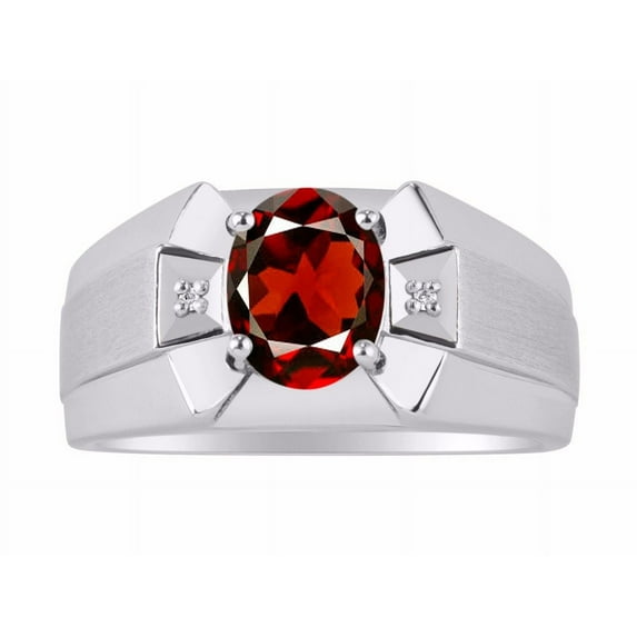 RYLOS Men's Rings Sterling Silver Rings Classic Designer 9X7MM Gemstone & Diamond Ring Green Sapphire September Birthstone Ring Size 12