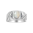 thumbnail image 1 of RYLOS Men's Rings Sterling Silver Rings Classic Designer Style 8X6MM Oval Gemstone & Diamond Ring Opal October Birthstone Rings For Men Size 8, 1 of 7