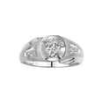 thumbnail image 1 of RYLOS Men's Rings Sterling Silver Rings Classic Designer Style 8X6MM Oval Gemstone & Diamond Ring White Topaz April Birthstone Rings For Men Size 13, 1 of 8