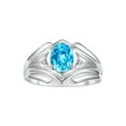 thumbnail image 1 of RYLOS Men's Rings Sterling Silver Rings Classic Designer Style 9X7MM Oval Gemstone &  Diamond Ring Blue Topaz December Birthstone Rings For Men, Size 10, 1 of 7