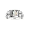 thumbnail image 1 of RYLOS Men's Rings Sterling Silver Rings Designer Weave Band 7X5MM Oval Gemstone & Diamond Ring Opal October Birthstone Rings For Men Size 11, 1 of 7