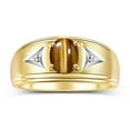 thumbnail image 1 of RYLOS Men's Rings Yellow Gold Plated Silver Classic 8X6MM Oval Gemstone &  Diamond Ring Tiger Eye November Birthstone Rings For Man Silver Rings Size 8, 1 of 8