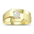 thumbnail image 1 of RYLOS Men's Rings Yellow Gold Plated Silver Ring Classic Solitaire 7X5MM Oval Shape Gemstone Designer Band Opal October Birthstone Rings For Men Size 9, 1 of 7