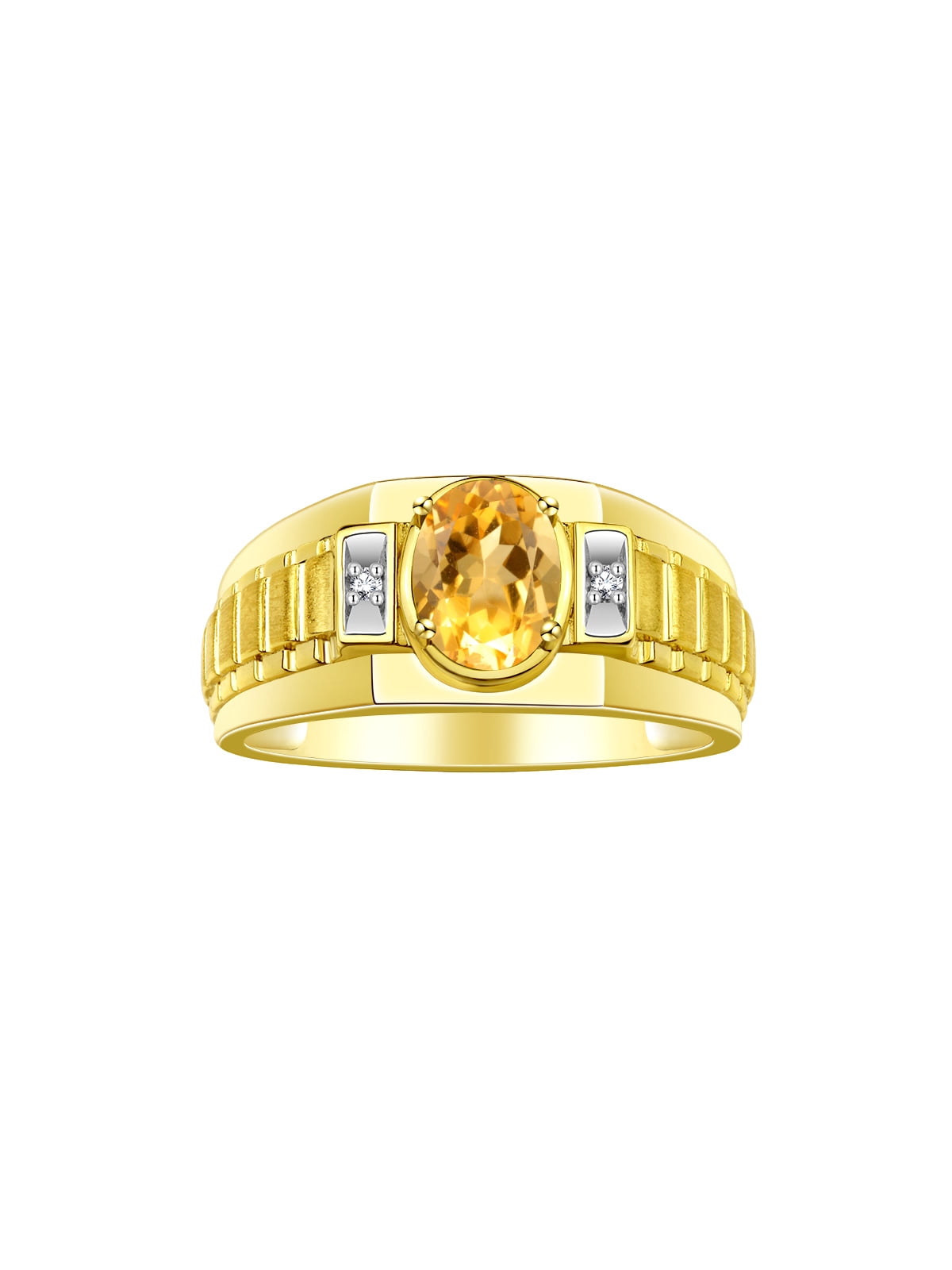 RYLOS Men's Birthstone Ring - Sterling Silver Or Gold Plated With Real Gemstone - Sizes 8 To 13 - View #7