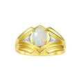 thumbnail image 1 of RYLOS Men's Rings Yellow Gold Plated Silver Rings Classic Designer Style 9X7MM Oval Gemstone &  Diamond Ring Opal October Birthstone Rings For Men Size 8, 1 of 7
