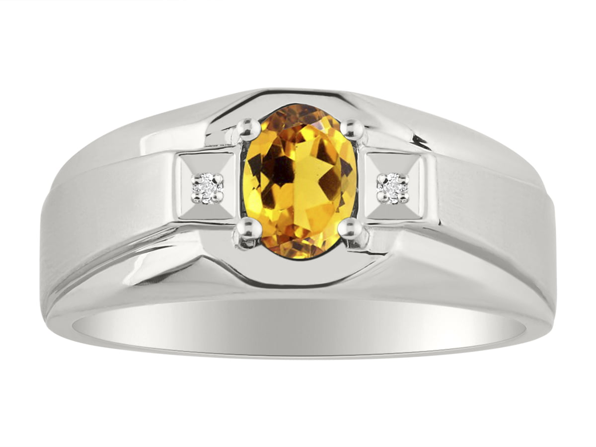 Sterling Silver Ring with Yellow Topaz Stone | Exotic India Art