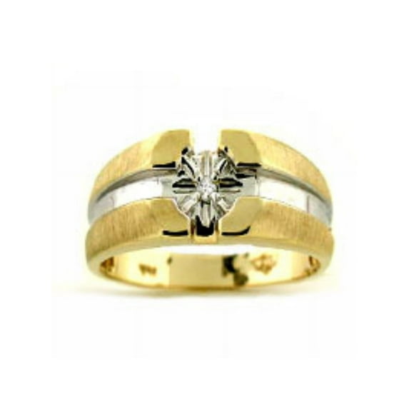 RYLOS Mens Ring with Genuine Sparkling White Diamonds Set in 14K Yellow Gold Plated Silver .925 - Designer Style