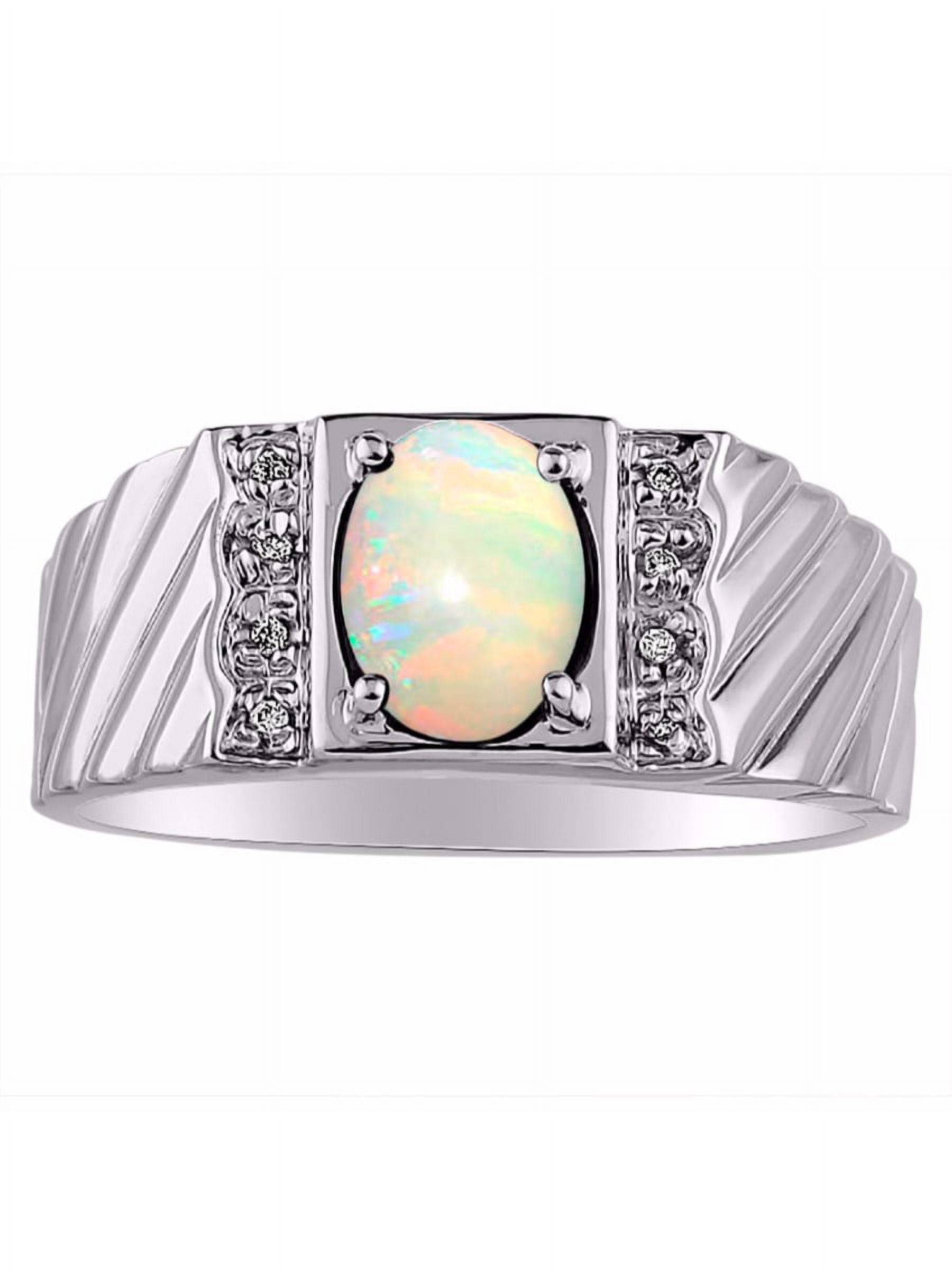 Vintage 1980s Solid Australian Crystal Opal Grooved Ring 9 Carat Yellow  Gold For Sale at 1stDibs