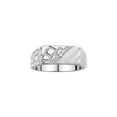 thumbnail image 1 of RYLOS Men's Rings 14K White Gold Classic 1/2 Nugget Design Ring with Diamonds, Great Mens Jewelry Size 6, 1 of 6