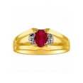 thumbnail image 1 of RYLOS Mens Rings 14K Yellow Gold Classic Design 7X5MM Oval Gemstone & Diamond  Ruby July Birthstone Ring Size 11, 1 of 6