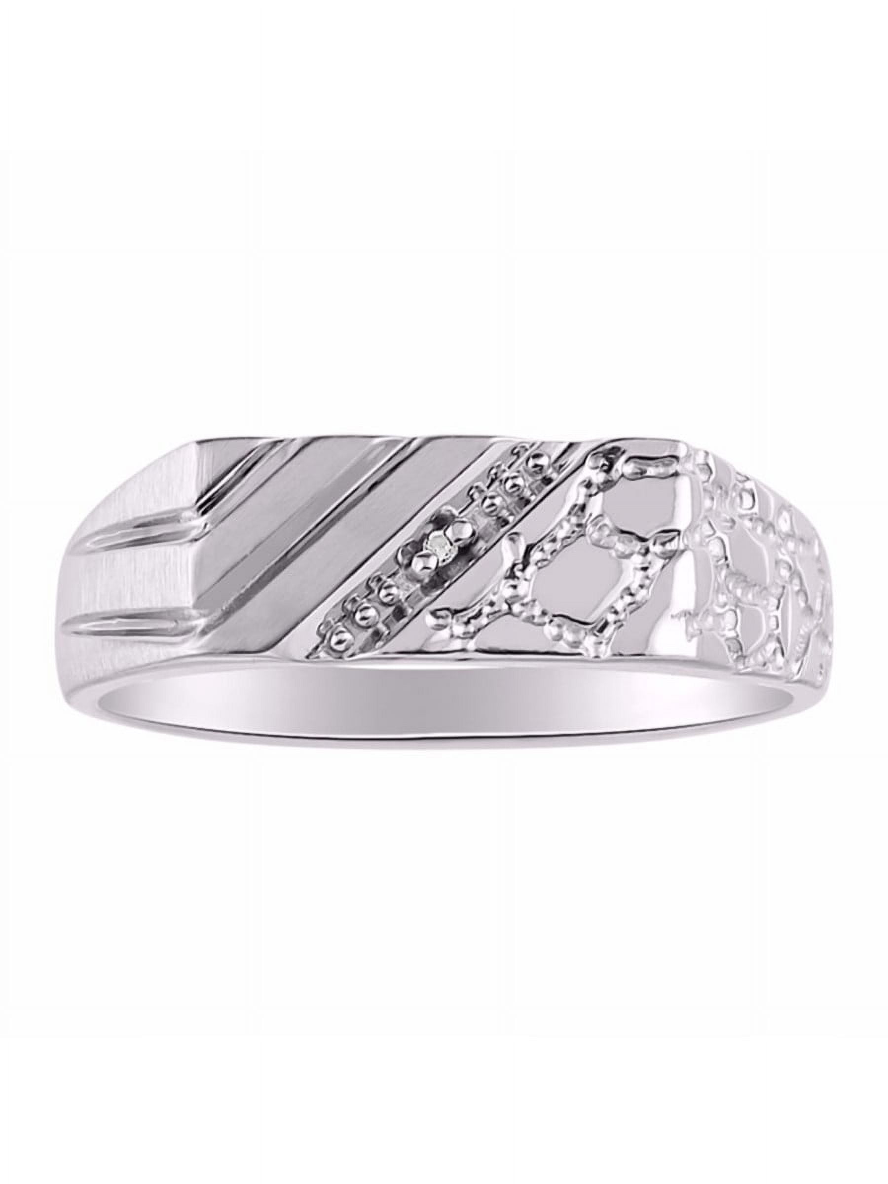 RYLOS Sterling Silver Men's Ring with Diamond Kuwait Ubuy