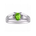 thumbnail image 1 of RYLOS Mens Rings Sterling Silver Classic Design 7X5MM Oval Gemstone & Diamond  Peridot August Birthstone Ring Size 9, 1 of 6