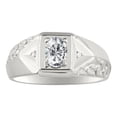 thumbnail image 1 of RYLOS Mens Rings Sterling Silver Classic Designer 7X5MM Oval Gemstone & Genuine Sparkling Diamond Ring White Topaz April Birthstone Rings For Men, Men's Rings, Silver Rings, Sizes 8,9,10,11,12,13, 1 of 7