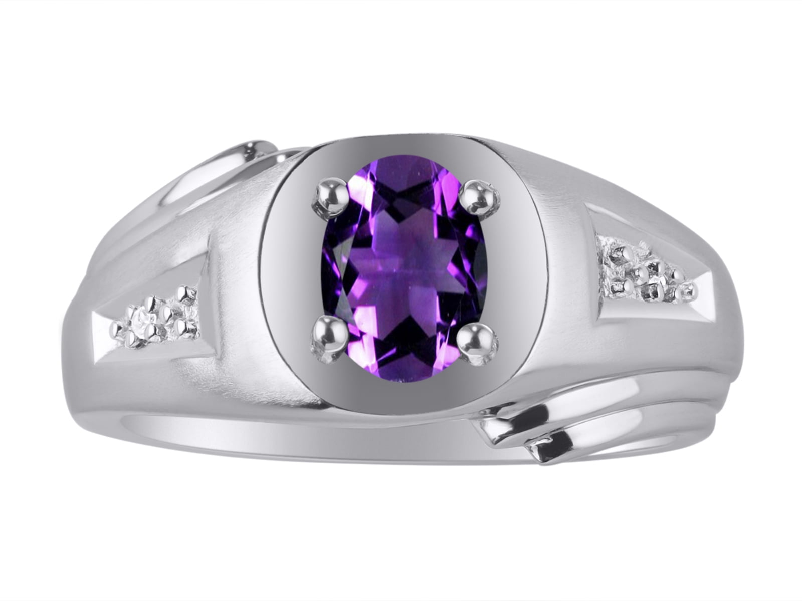 February birthstone cheap mens ring