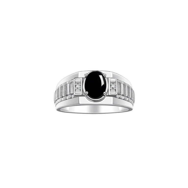 Sterling Silver Genuine 10x8mm Oval Gemstone & Diamond Rings Sterling Silver Genuine 10x8mm Oval Gemstone & Diamond Rings