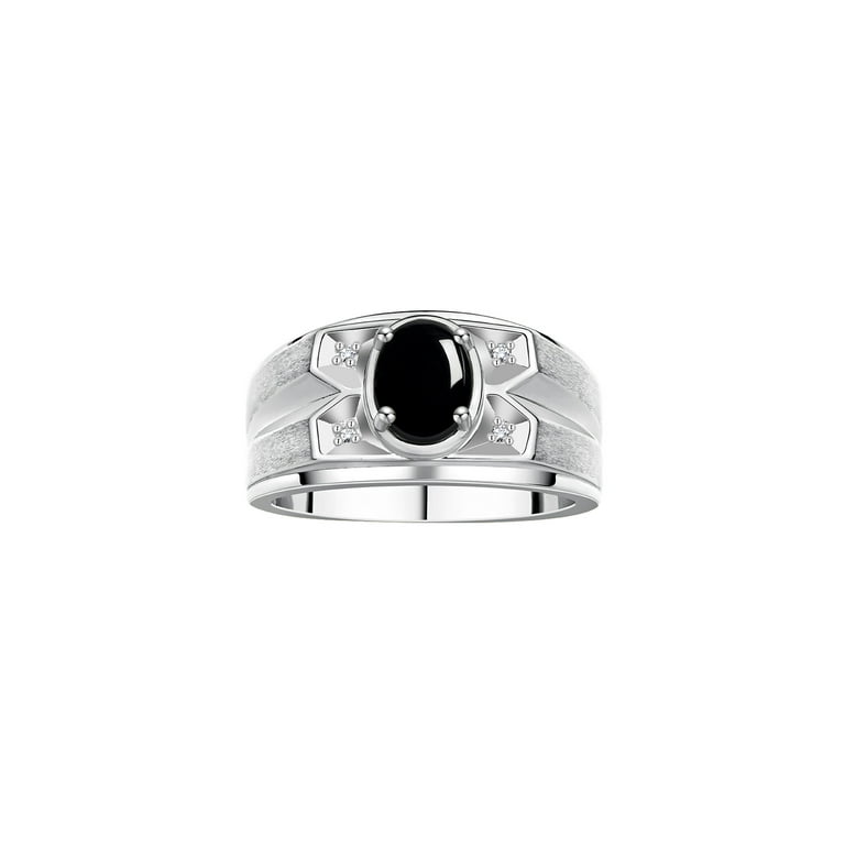 Sterling Silver Genuine 10x8mm Oval Gemstone & Diamond Rings Sterling Silver Genuine 10x8mm Oval Gemstone & Diamond Rings