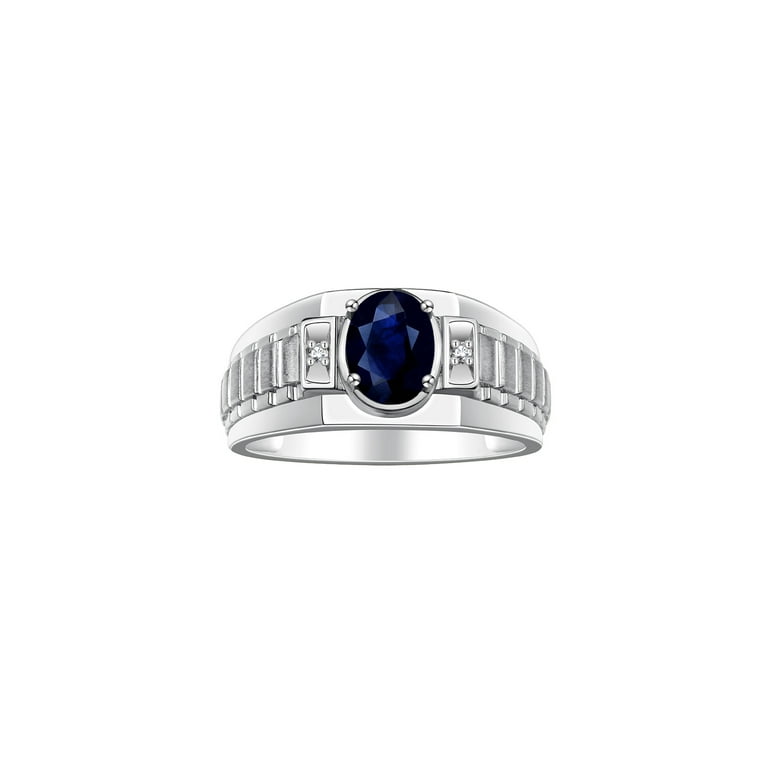 Sterling Silver Genuine Oval Gemstone and Diamond Ring Sterling Silver Genuine Oval Gemstone and Diamond Ring