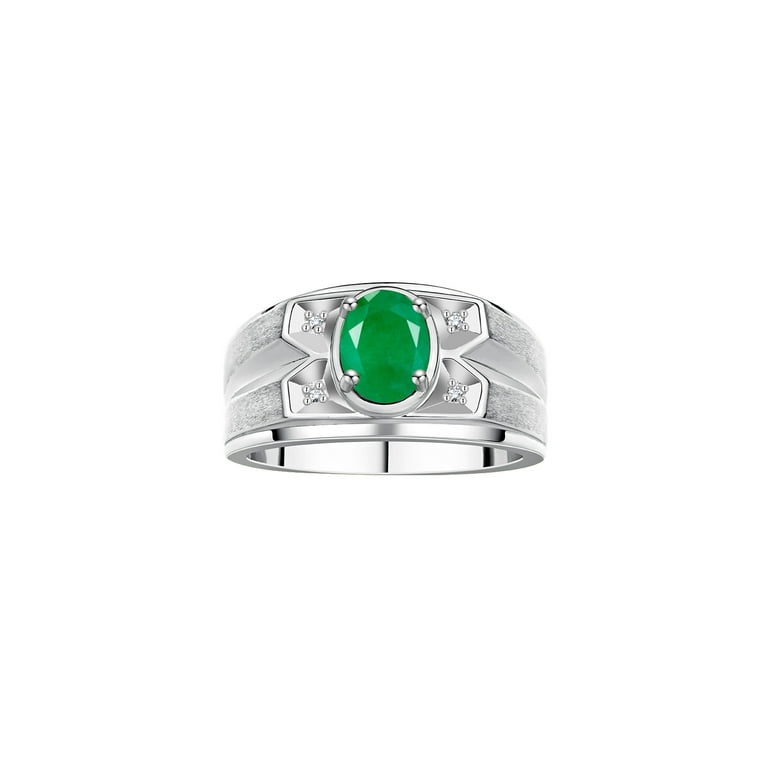 Sterling Silver Oval Gemstone & Diamond Birthstone Rings Sterling Silver Oval Gemstone & Diamond Birthstone Rings