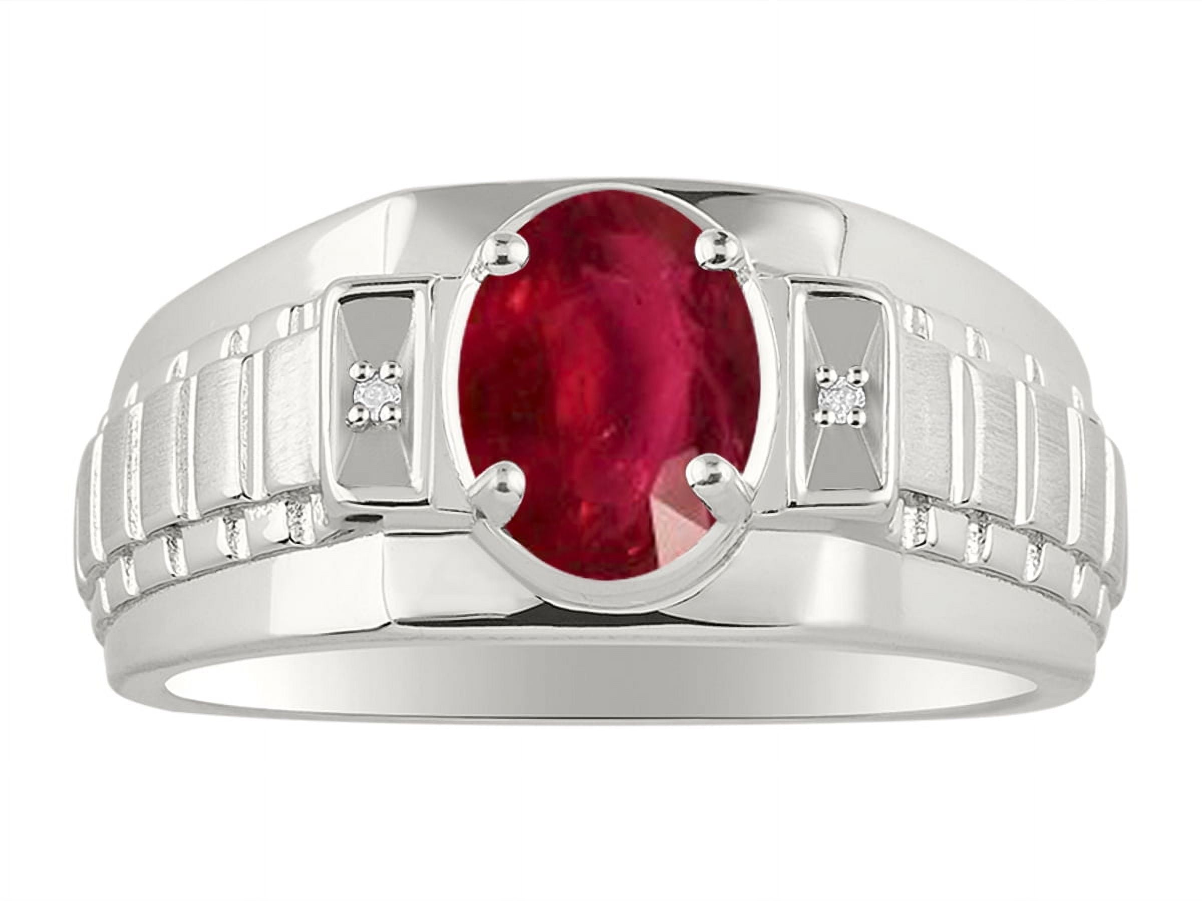 RYLOS Mens Rings Sterling Silver Rings Classic Designer Style 8X6MM Oval Gemstone & Genuine