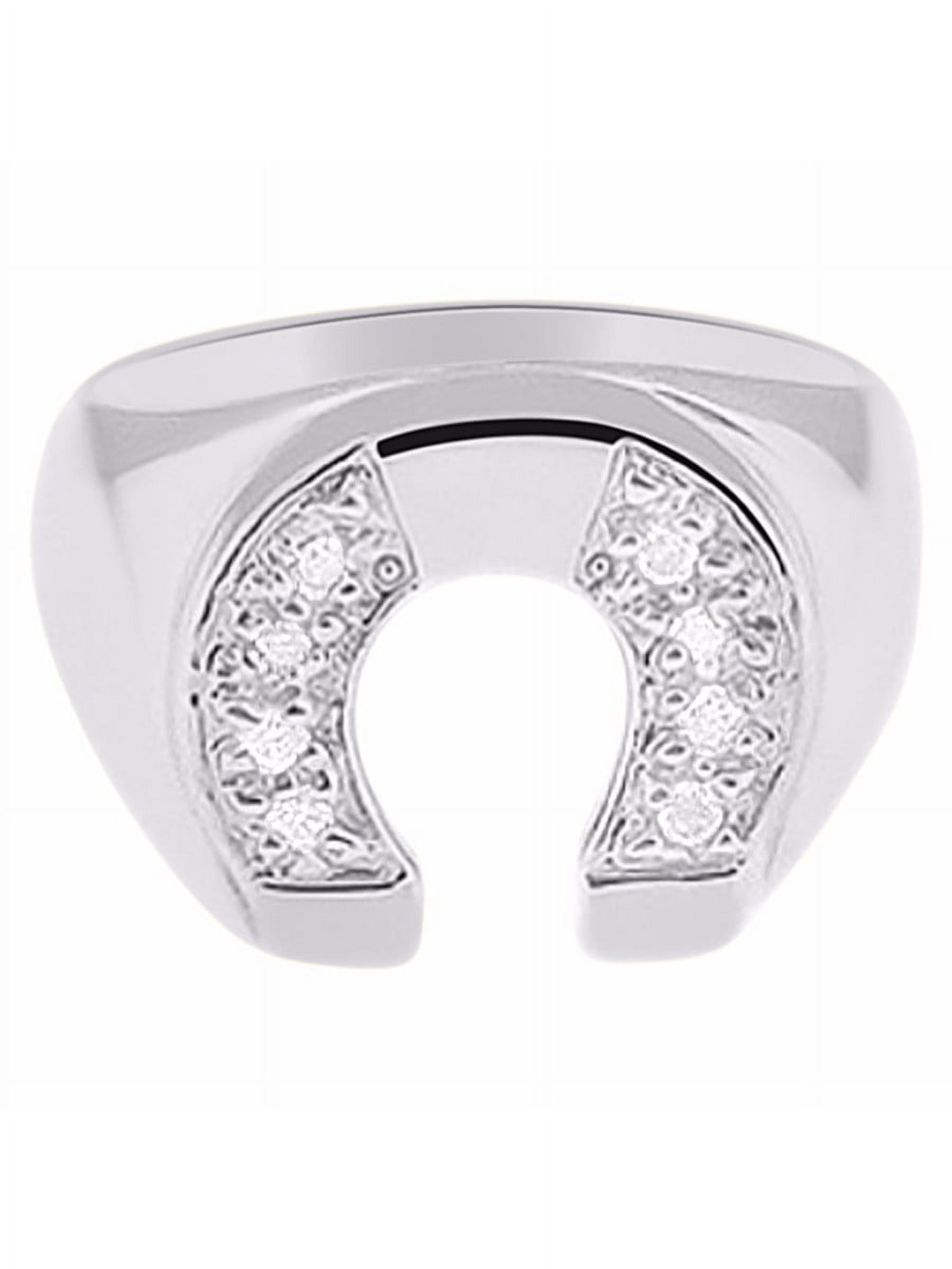 RYLOS Mens Rings Sterling Silver Designer Lucky Horseshoe Design with ...