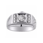 RYLOS Mens Rings Sterling Silver Designer Mens Ring with Genuine Diamonds Rings For Men Men's Rings Silver Rings Sizes 6,7,8,9,10,11,12,13 Mens Jewelry