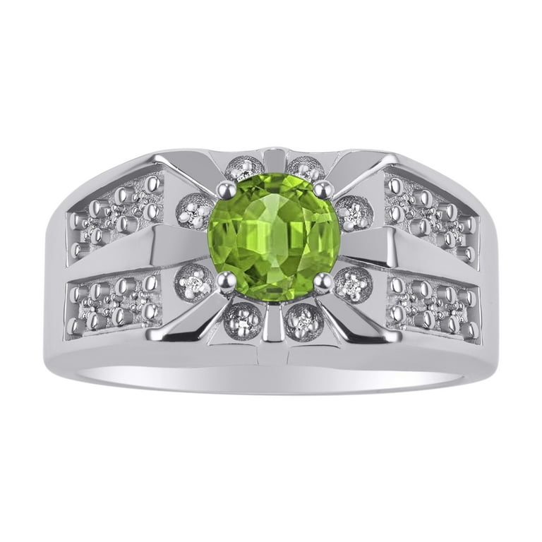 Sterling Silver Round Genuine Gemstone And Diamond Rings Sterling Silver Round Genuine Gemstone And Diamond Rings
