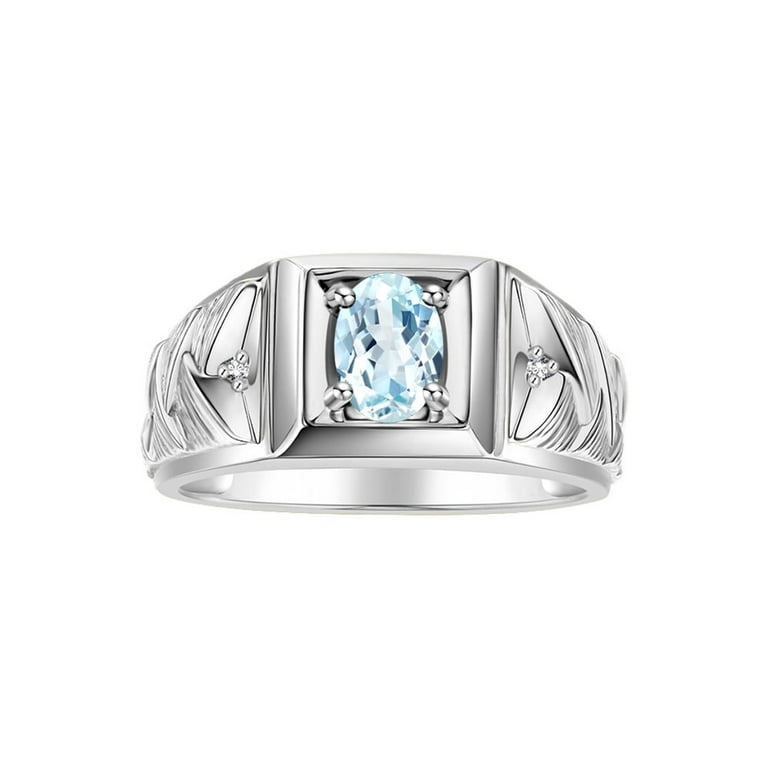 Sterling Silver Oval Gemstone & Diamond Birthstone Rings Sterling Silver Oval Gemstone & Diamond Birthstone Rings