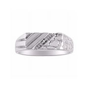 RYLOS Mens Rings Sterling Silver Ring in a 1/2 Nugget Ring With Genuine Diamonds; Rings For Men Mens Rings Silver Rings Sizes 6,7,8,9,10,11,12,13 Mens Jewelry