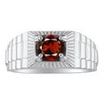 thumbnail image 1 of RYLOS Mens Rings Sterling Silver Ring Gorgeous 7MM Round Shape Gemstone Designer Style  Rings Garnet January Birthstone Rings For Men, Men's Rings, Silver Rings, Sizes 8,9,10,11,12,13, 1 of 7
