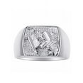 thumbnail image 1 of RYLOS Men's Patriotic USA Flag Ring with Diamond – Men's Jewelry Sterling Silver Size 8, 1 of 4