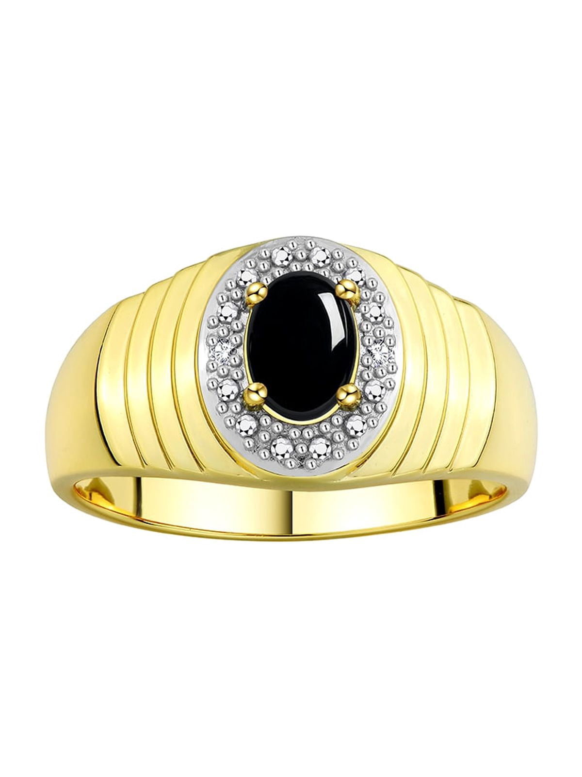 RYLOS Men's Patriotic Eagle USA Ring - Sterling Silver Or Gold Plated With Diamonds & Onyx, Quartz, Tiger Eye | Sizes 8-13