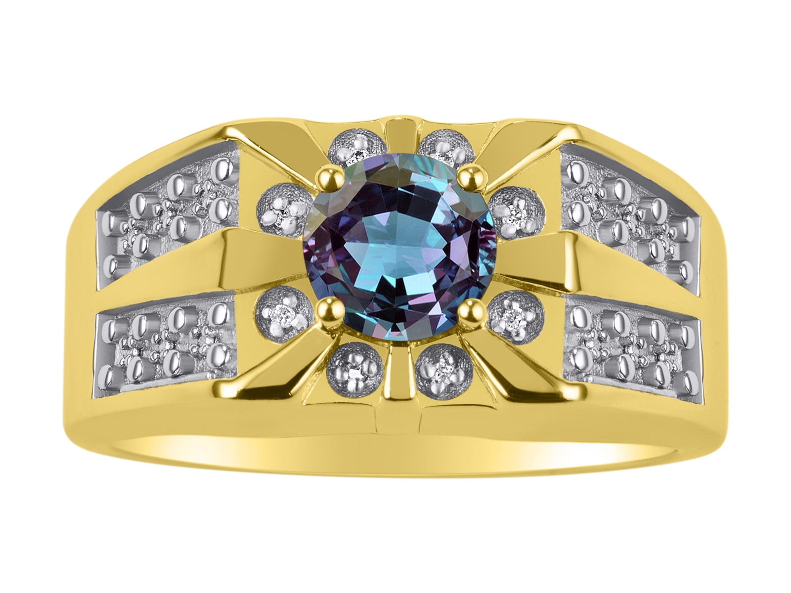 RYLOS Mens Rings Yellow Gold Plated Silver Designer Starburst 7MM Oval Gemstone Genuine Diamond Ring Alexandrite June Birthstone For Men Men s Rings b2952a25 0b65 433c 8697 480c4438b490.c95d45bee40b97838731b00c4f32df28