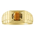 thumbnail image 1 of RYLOS Mens Rings Yellow Gold Plated Silver Ring Gorgeous 7MM Round Shape Gemstone Designer Style  Rings Tiger Eye November Birthstone Rings For Men, Men's Rings, Silver Rings, Sizes 8,9,10,11,12,13, 1 of 6