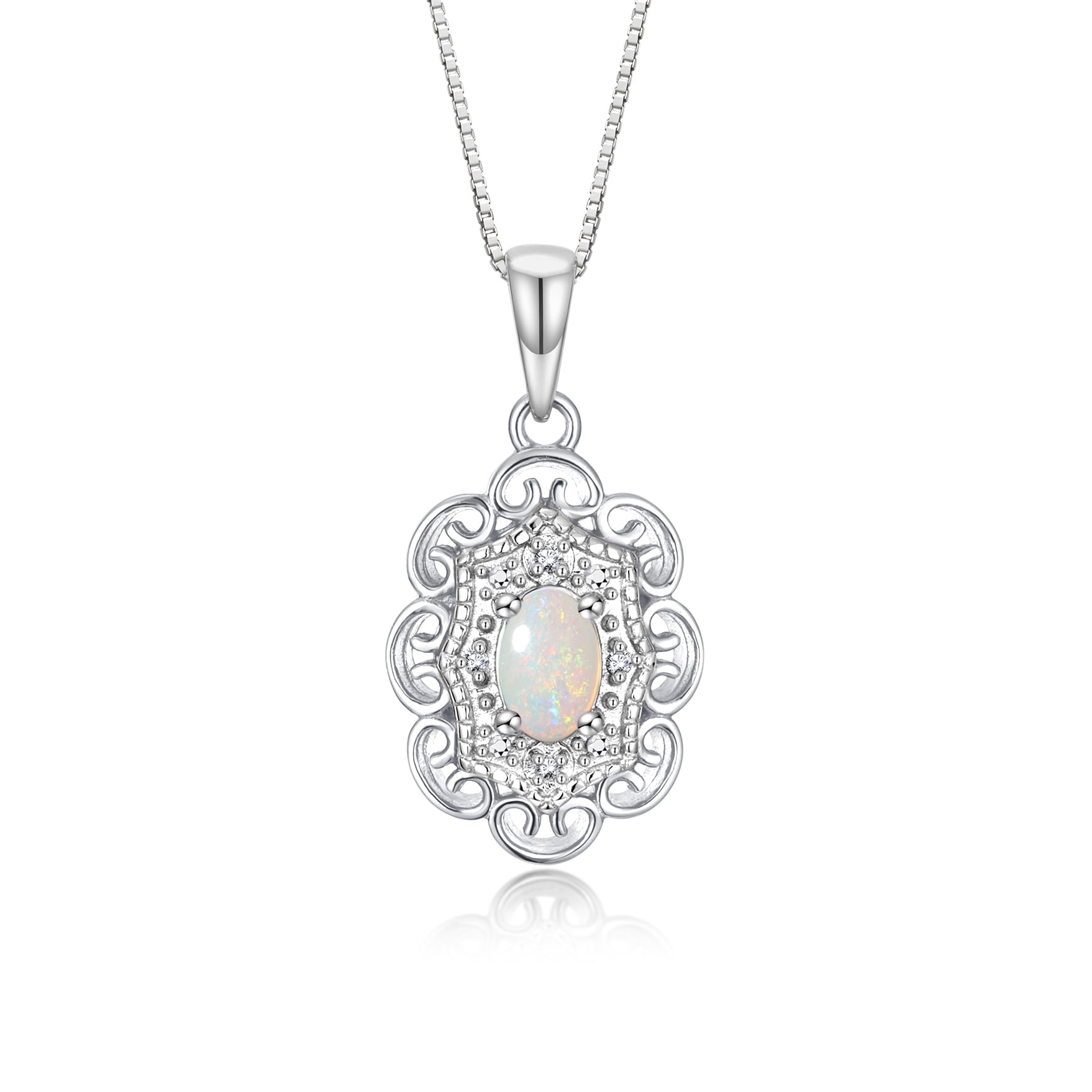 RYLOS Necklace Sterling Silver 925 Flower Necklace Gemstone 