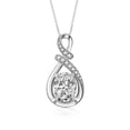 thumbnail image 1 of RYLOS Necklace Sterling Silver Classic Designer Necklace Gemstone &  Diamonds Pendant with 18" Chain 9X7MM White Topaz April Birthstone Womens Jewelry Silver Necklace, 1 of 8
