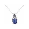 thumbnail image 1 of RYLOS Necklace Sterling Silver Designer Necklace Gemstone &  Diamonds Pendant 18" Chain 9X7MM Blue Star Sapphire September Birthstone Womens Jewelry Silver Necklace For Women, 1 of 7