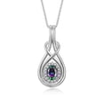 thumbnail image 1 of RYLOS Necklace White Gold 14K Love Knot Necklace Gemstone &  Diamonds Pendant 18" Chain 8X6MM Alexandrite June Birthstone Womens Jewelry Gold Necklace, 1 of 7