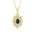 thumbnail image 1 of RYLOS Necklace Yellow Gold 14K Flower Necklace Gemstone &  Diamonds Pendant 18" Chain 6X4MM Black Star Sapphire March Birthstone Womens Jewelry Gold Necklace, 1 of 7