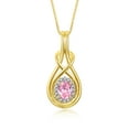 thumbnail image 1 of RYLOS Necklace Yellow Gold 14K Love Knot Necklace Gemstone &  Diamonds Pendant 18" Chain 8X6MM Pink Ice October Birthstone Womens Jewelry Gold Necklace, 1 of 7
