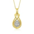 thumbnail image 1 of RYLOS Necklace Yellow Gold 14K Love Knot Necklace Gemstone &  Diamonds Pendant 18" Chain 8X6MM White Topaz April Birthstone Womens Jewelry Gold Necklace, 1 of 7
