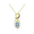 thumbnail image 1 of RYLOS Necklace Yellow Gold Plated Silver Necklace Marquise Gemstone & White & Black Diamonds Pendant 18" Chain 10X5MM Blue Topaz December Birthstone Womens Jewelry Silver Necklace, 1 of 5