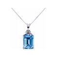 thumbnail image 1 of RYLOS Necklaces for Women White Gold 14K Rectangle Necklace Emerald Cut Gemstone &  Diamonds Pendant 18" Chain 16X12MM Blue Topaz December Birthstone Womens Jewelry Silver Necklace, 1 of 6