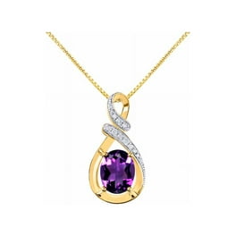18-Inch Hamilton Gold Plated Necklace w/ 4mm Light Purple February