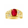 thumbnail image 1 of *RYLOS Nugget Red Ruby & Diamond Ring - July Birthstone*14K Yellow Gold-plated-silver, 1 of 4