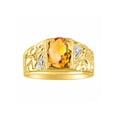 thumbnail image 1 of *RYLOS Nugget Yellow Topaz / Citrine & Diamond Ring - November Birthstone*14K Yellow Gold-plated-silver, 1 of 4